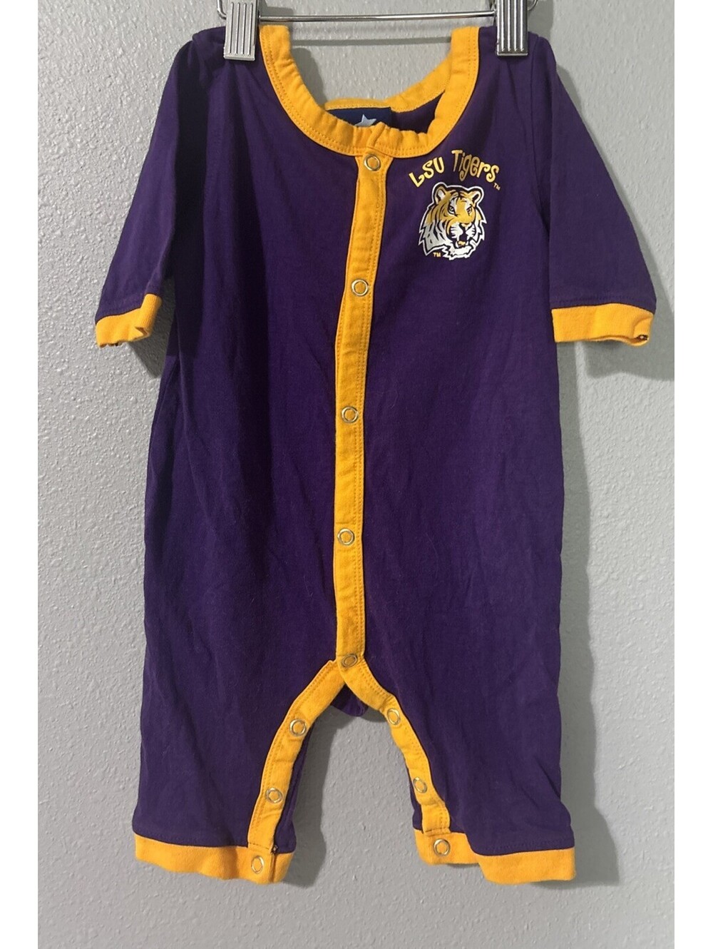 LSU Tigers Baby One Piece Sleeper Romper 3-6 Months Purple